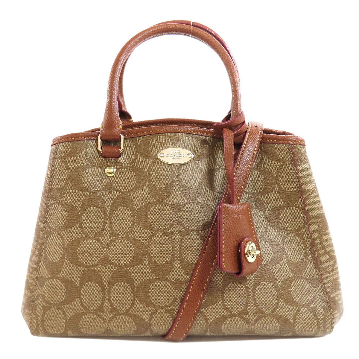 Coach Handbag F34605 Pvc Brown Signature 2 Way