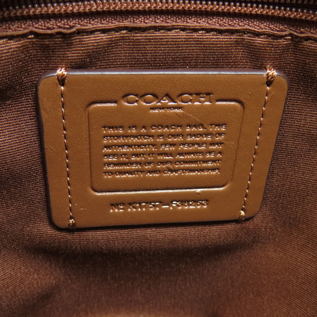 Coach Backpack F38263 Leather Brown Logo