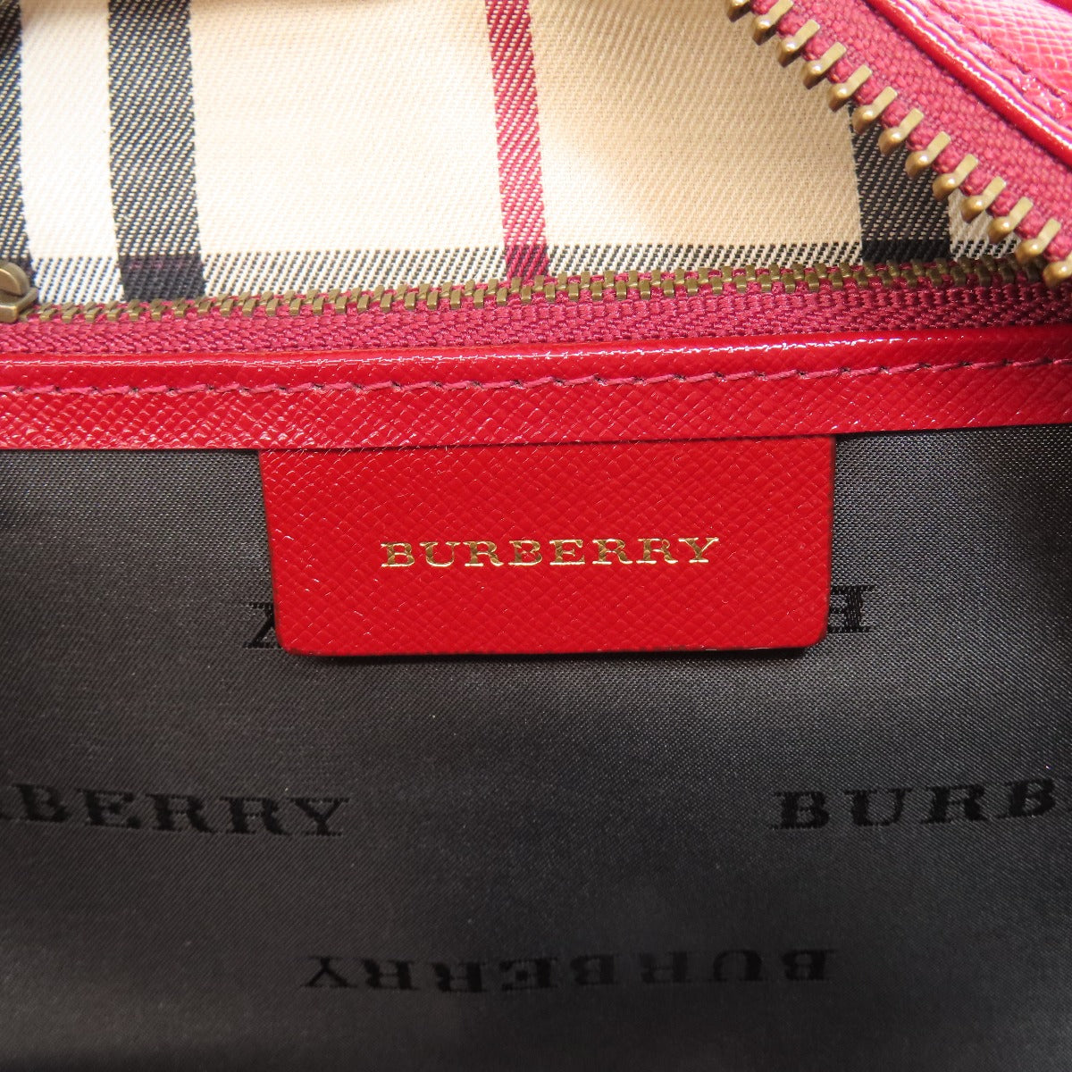 Burberry Handbag Pvc Red Logo Women Used Authentic