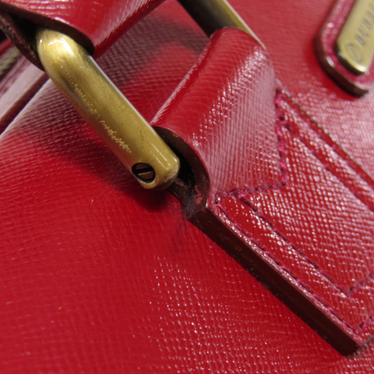 Burberry Handbag Pvc Red Logo Women Used Authentic