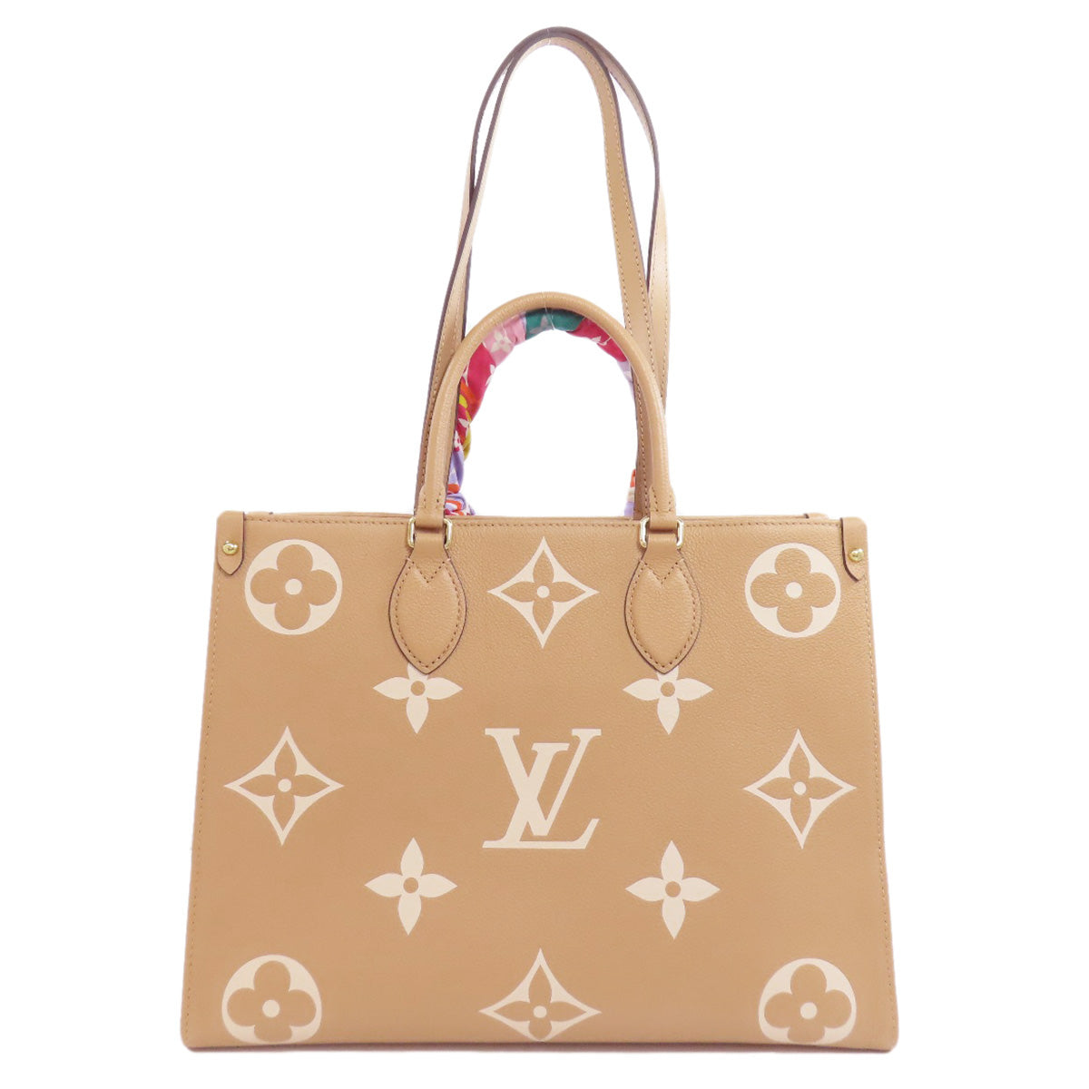 Louis Vuitton Tote Bag M45982 Ann Platt Beige On The Go Mm Women Used Authentic