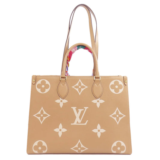 Louis Vuitton Tote Bag M45982 Ann Platt Beige On The Go Mm Women Used Authentic