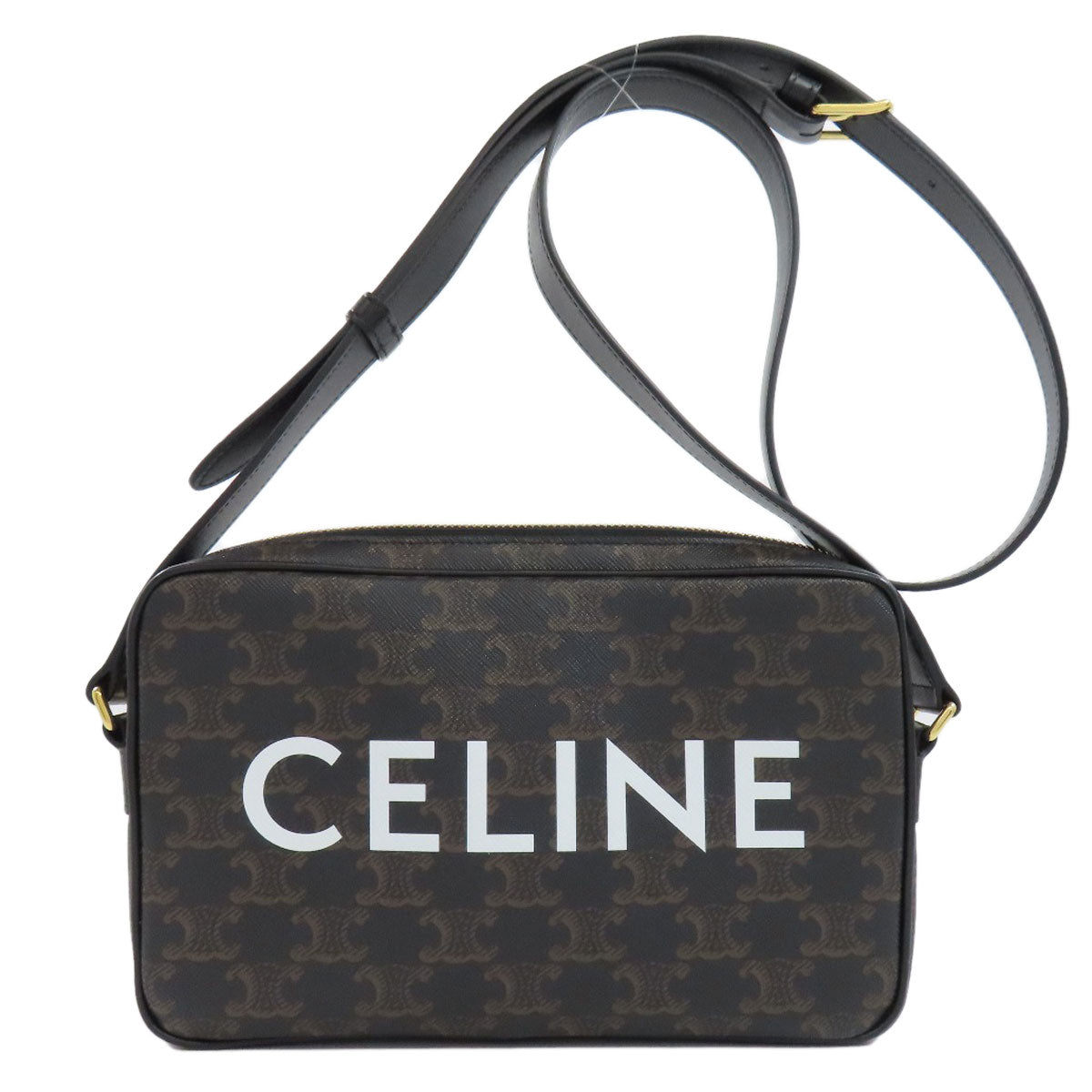 Celine Shoulder Bag Pvc Brown Triomphe Women Used Authentic