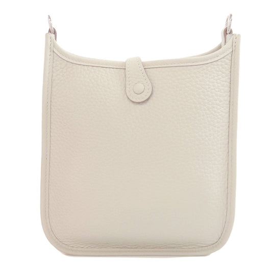 Hermes Shoulder Bag Taurillon Clemence White Evelyn Tpm Amazone Silver Metal Women Used Authentic