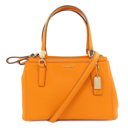 Coach Handbag 30402 Leather Orange 2 Way Women Used Authentic