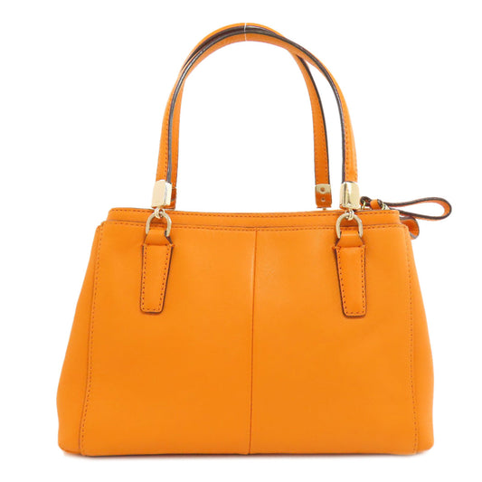 Coach Handbag 30402 Leather Orange 2 Way Women Used Authentic