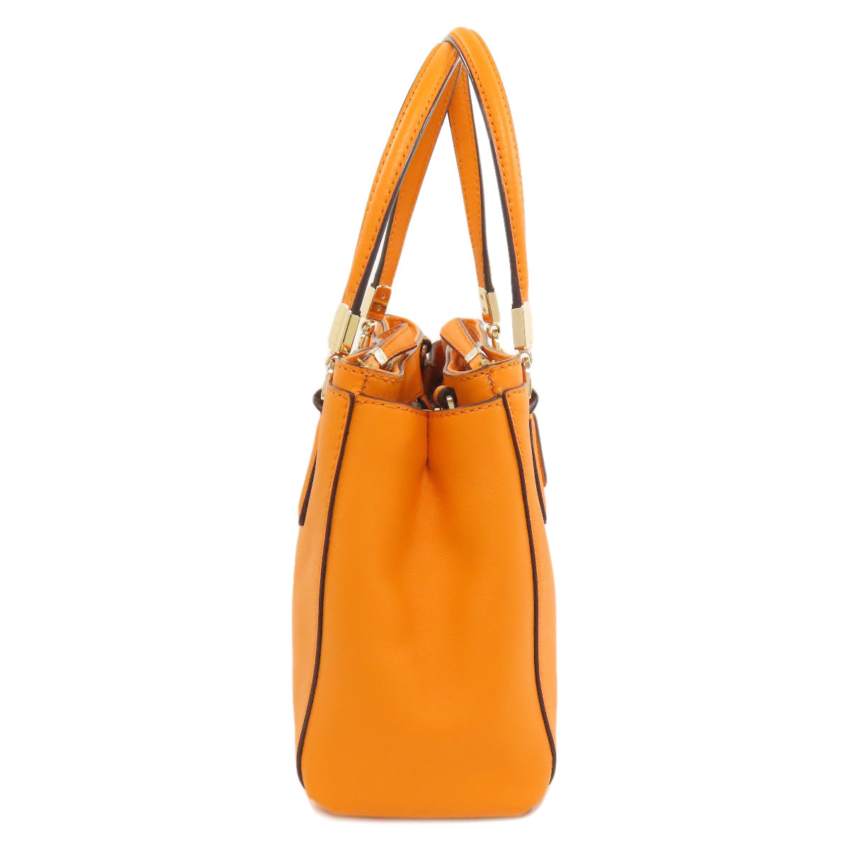 Coach Handbag 30402 Leather Orange 2 Way Women Used Authentic