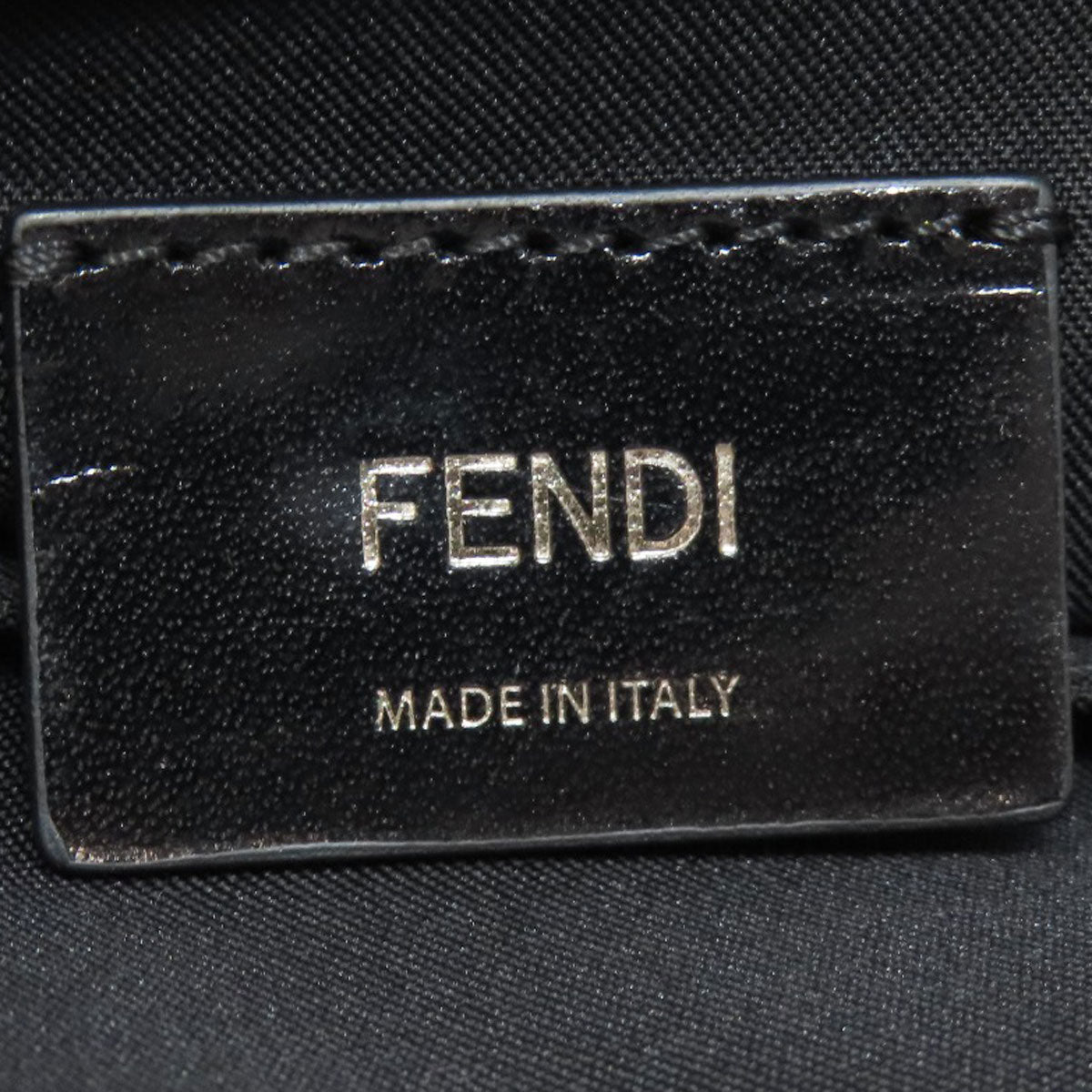 Fendi Handbag Nylon Black Camouflage Pattern Women Used Authentic