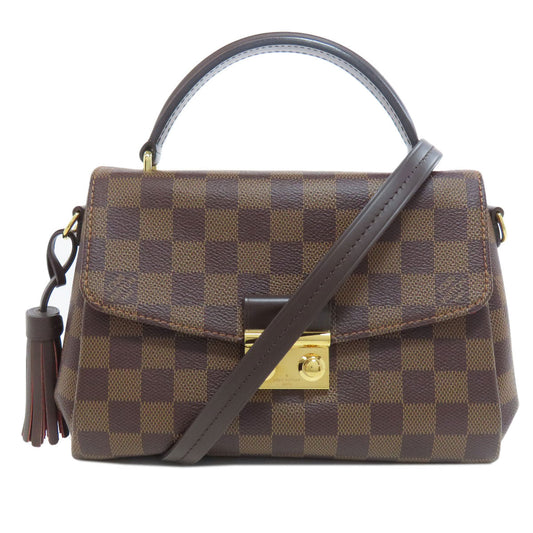 Louis Vuitton Tote Bag N53000 Damier Canvas Brown Croisette Women Used Authentic