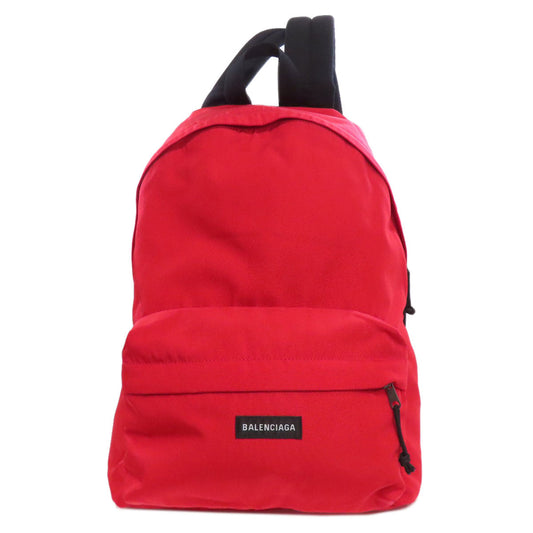 Balenciaga Backpack Nylon Red Logo Women Used Authentic