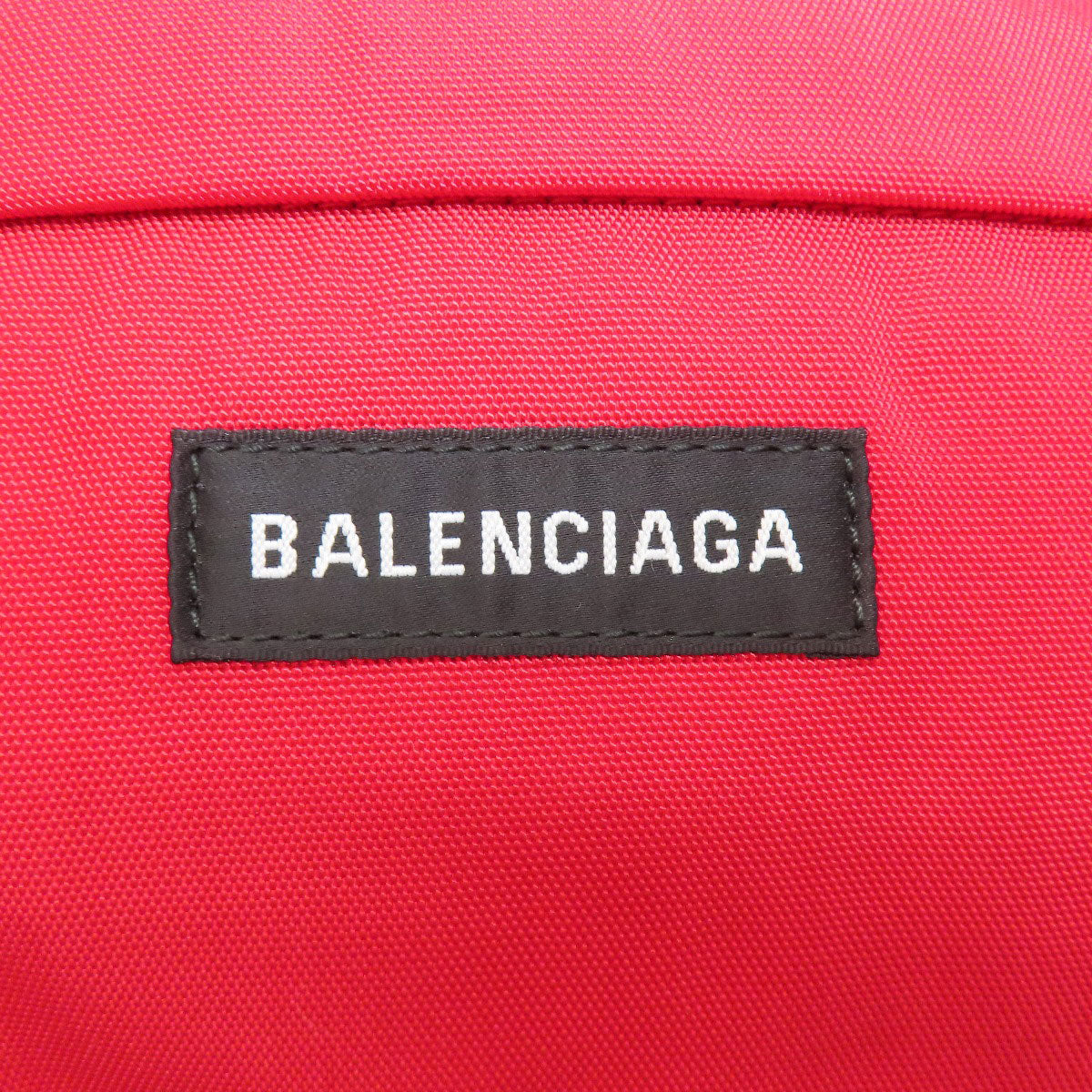 Balenciaga Backpack Nylon Red Logo Women Used Authentic