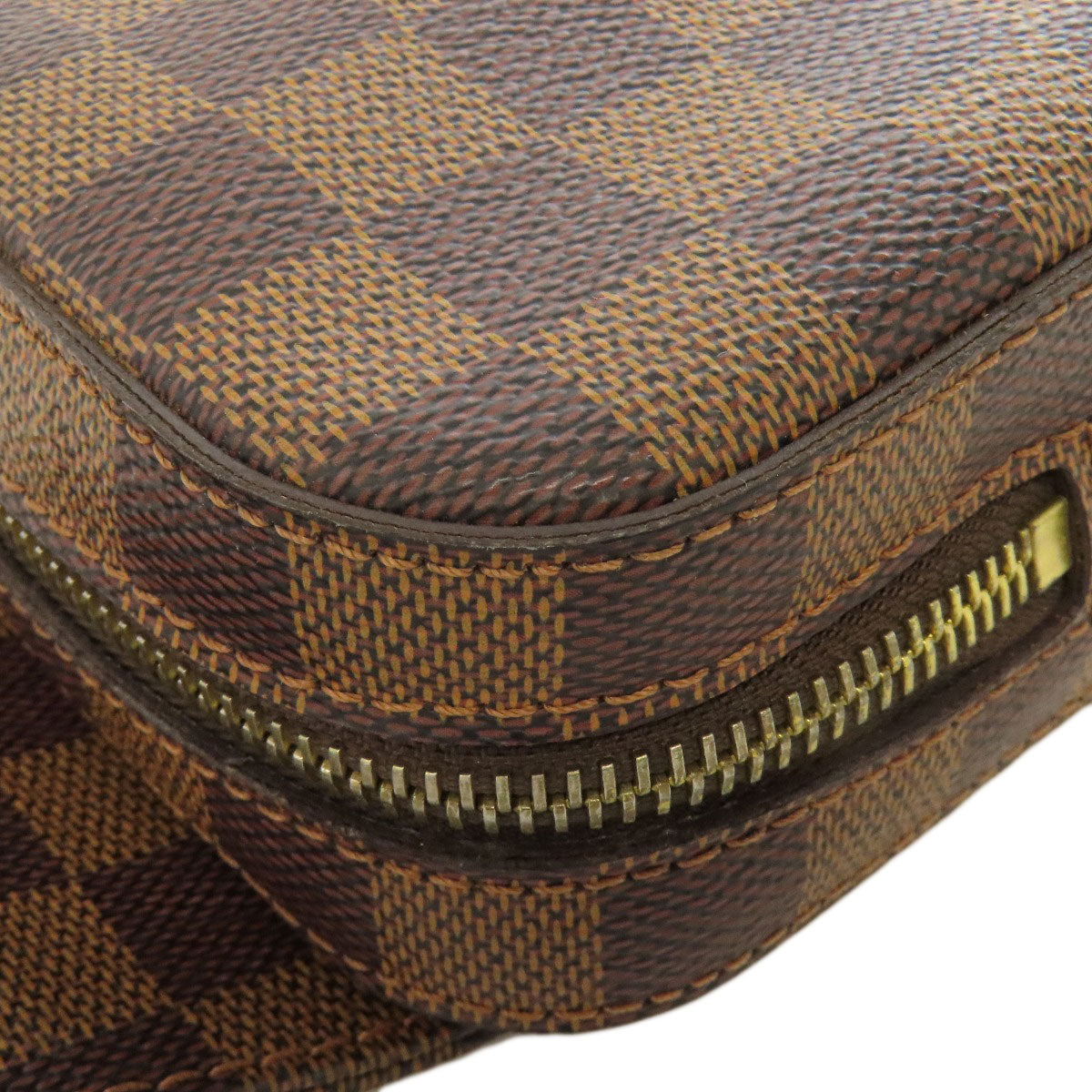 Louis Vuitton Sling Bag N51994 Damier Canvas Brown Geronimos Women Used Authentic