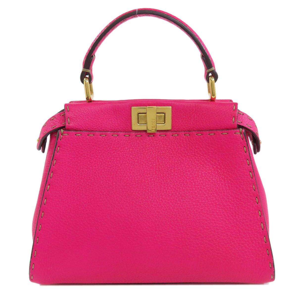 Fendi Handbag Calfskin Pink Peekaboo Mini 2 Way Women Used Authentic