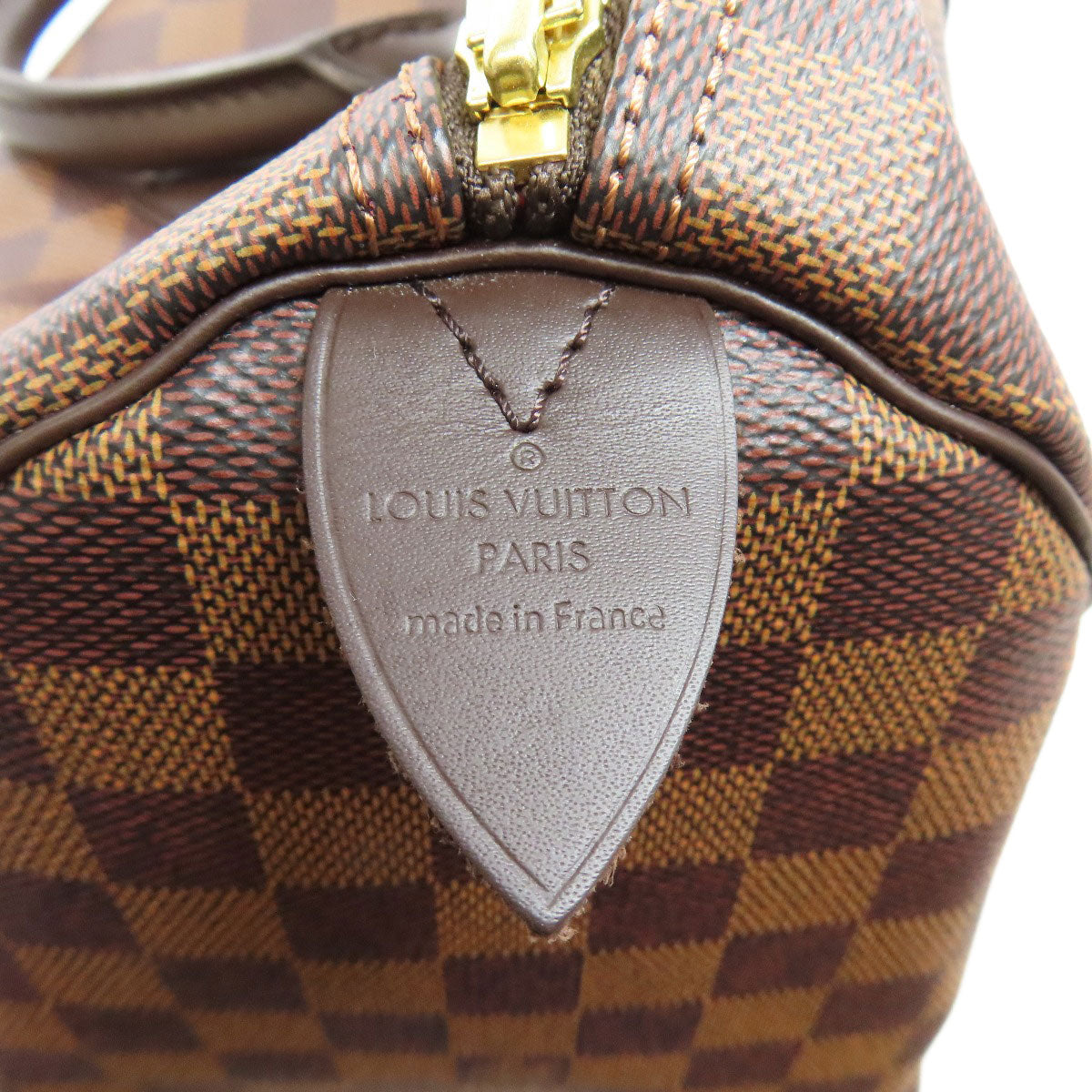 Louis Vuitton Boston Duffel Bag N41363 Damier Canvas Brown Speedy 35 Women Used Authentic