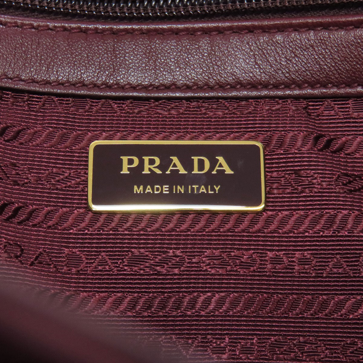 Prada Handbag 1 Bg068 Nylon Red Ribbon Motif 2 Way Women Used Authentic