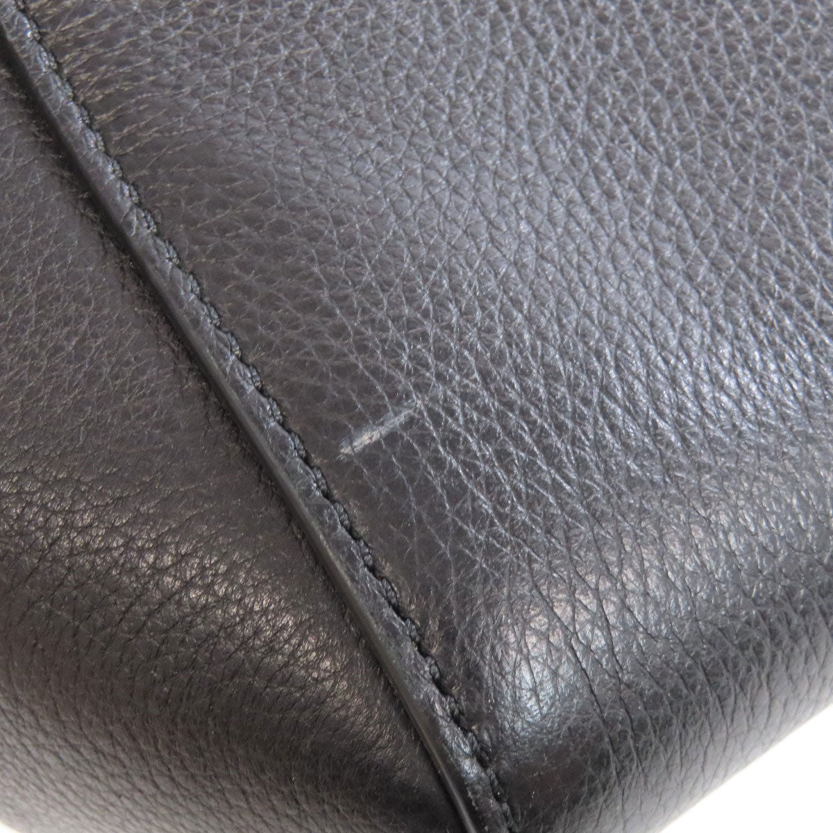 Celine Handbag Calfskin Black Edge Small Women Used Authentic