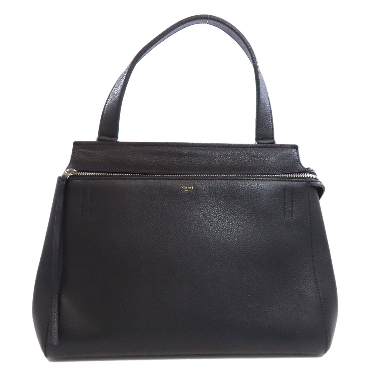 Celine Handbag Calfskin Black Edge Small Women Used Authentic