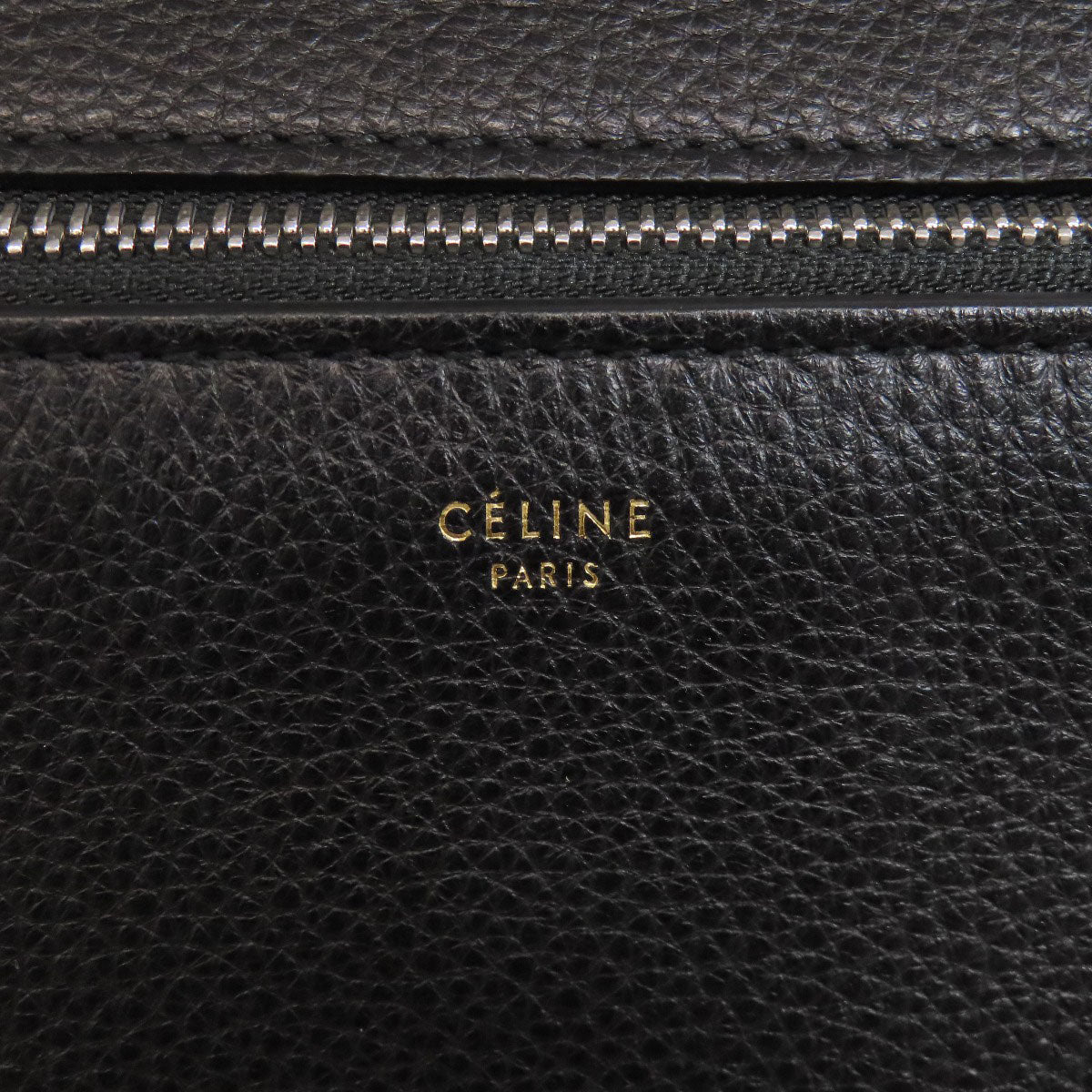 Celine Handbag Calfskin Black Edge Small Women Used Authentic