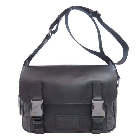 Coach Shoulder Bag C3747 Pvc Black Truck Crossbody