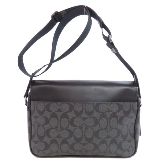 Coach Shoulder Bag C3747 Pvc Black Truck Crossbody