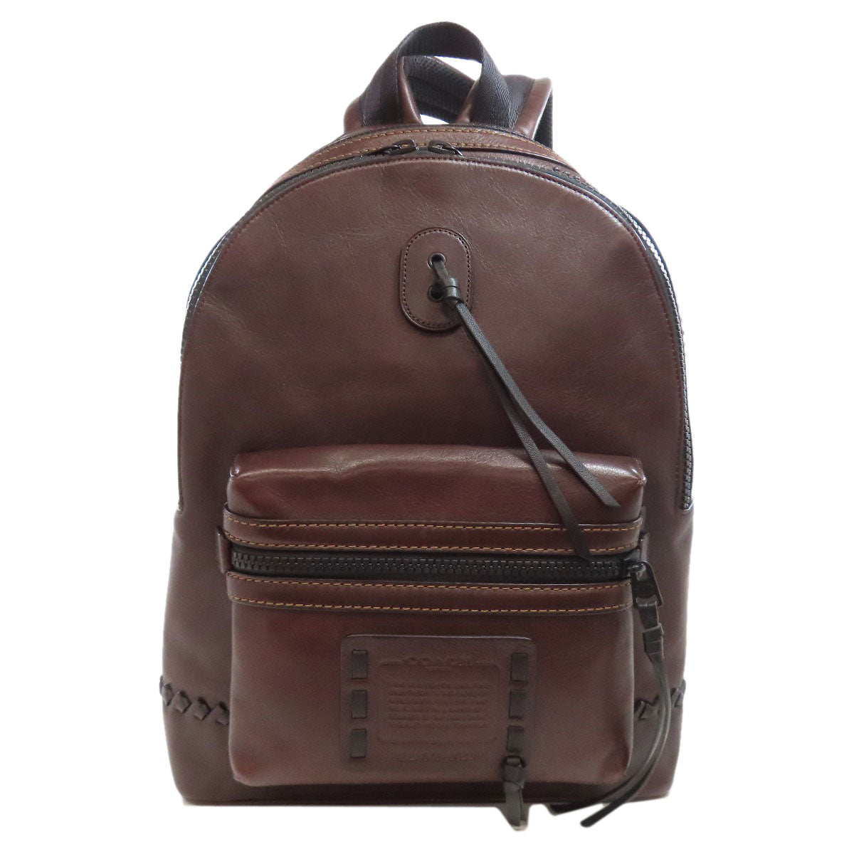 Coach Backpack 36229 Leather Brown Academy Backpack With Whipstitch Women Used Authentic