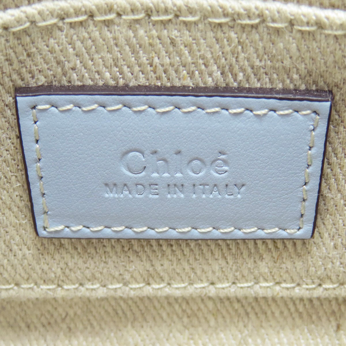 Chloe Handbag Canvas Beige Woody Nano 2 Way Women Used Authentic