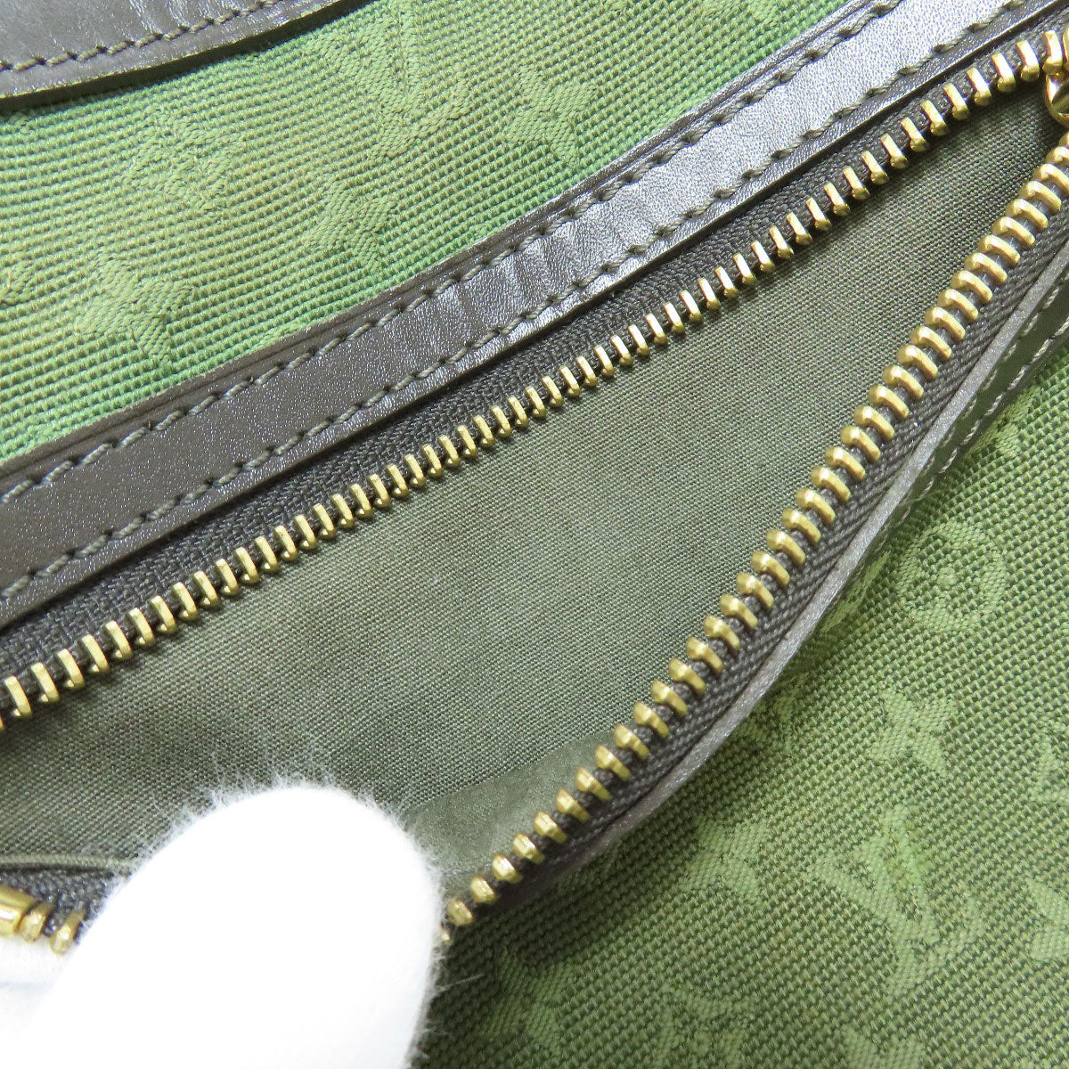 Louis Vuitton Tote Bag M92327 Monogram Mini Green Suck Catlin Women Used Authentic