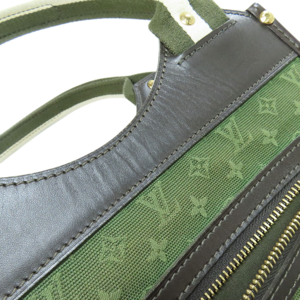 Louis Vuitton Tote Bag M92327 Monogram Mini Green Suck Catlin Women Used Authentic