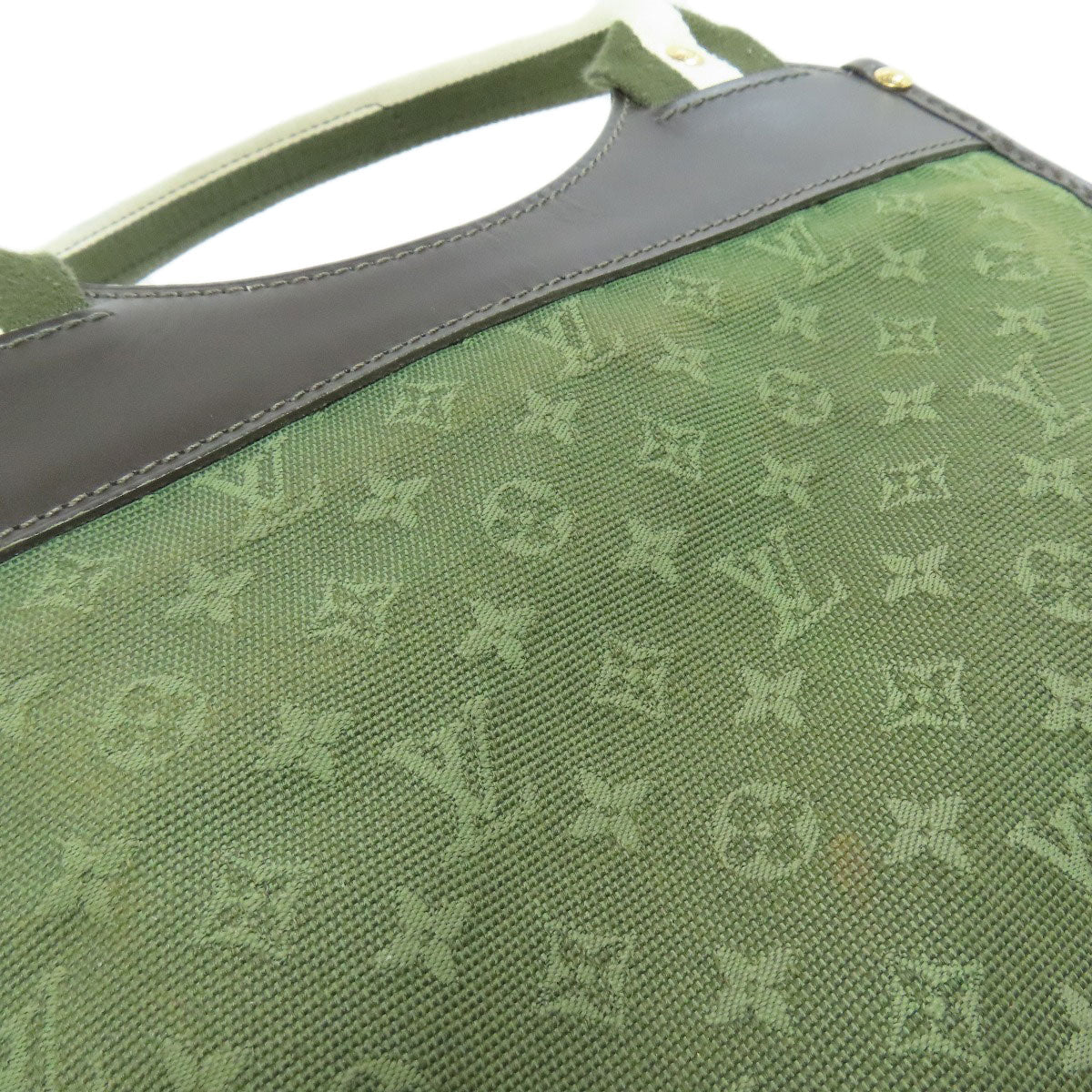 Louis Vuitton Tote Bag M92327 Monogram Mini Green Suck Catlin Women Used Authentic