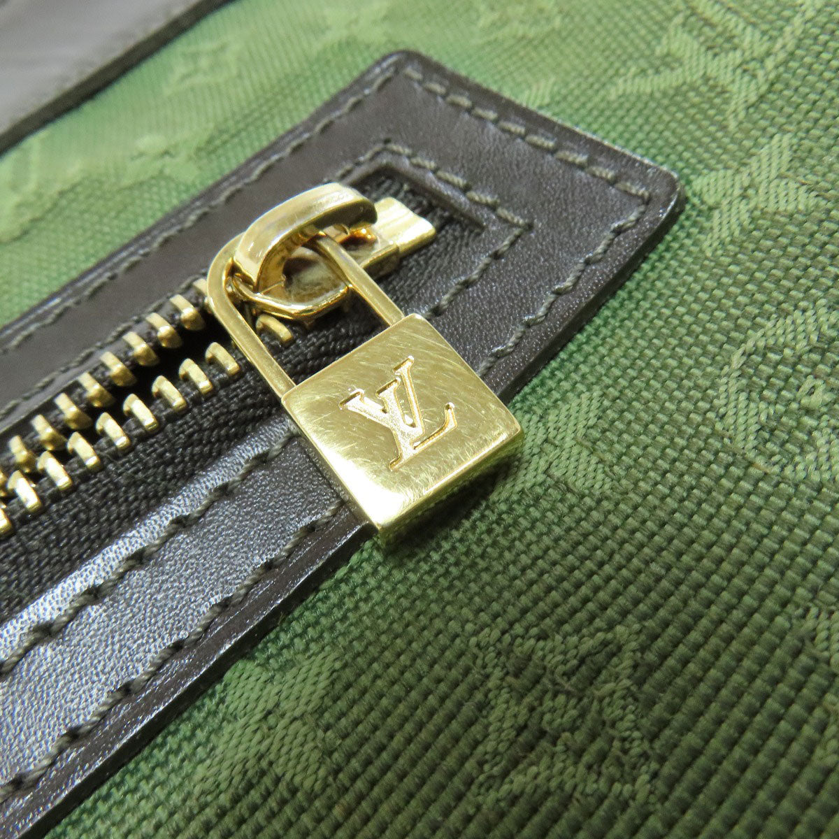 Louis Vuitton Tote Bag M92327 Monogram Mini Green Suck Catlin Women Used Authentic