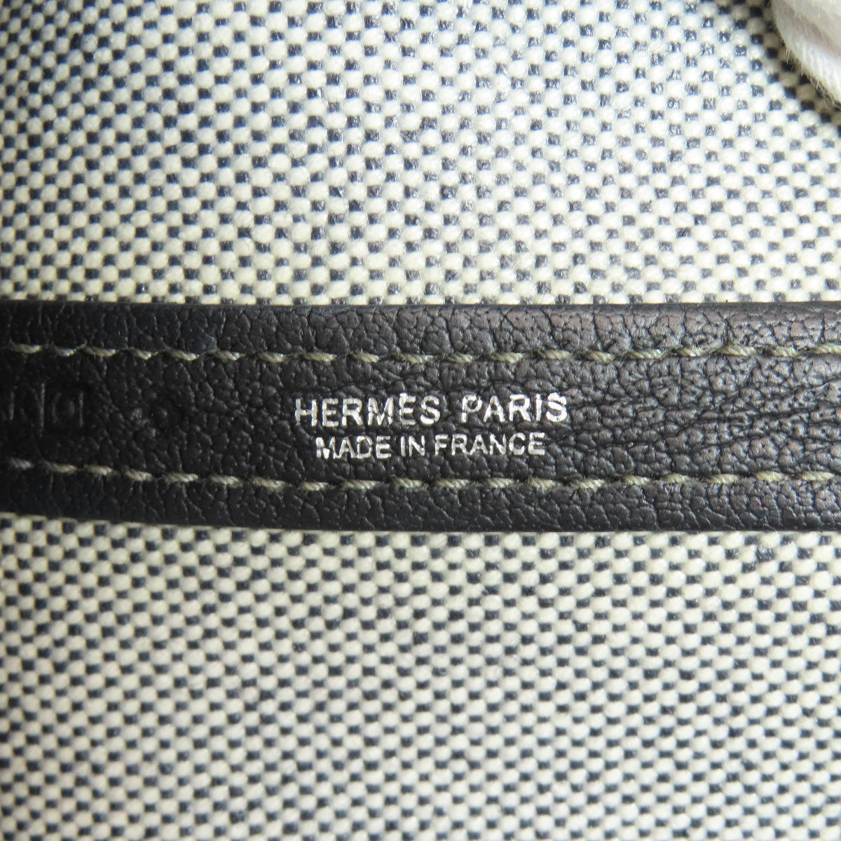 Hermes Tote Bag Tower Ash Gray Garden Party Pm Silver Metal Women Used Authentic