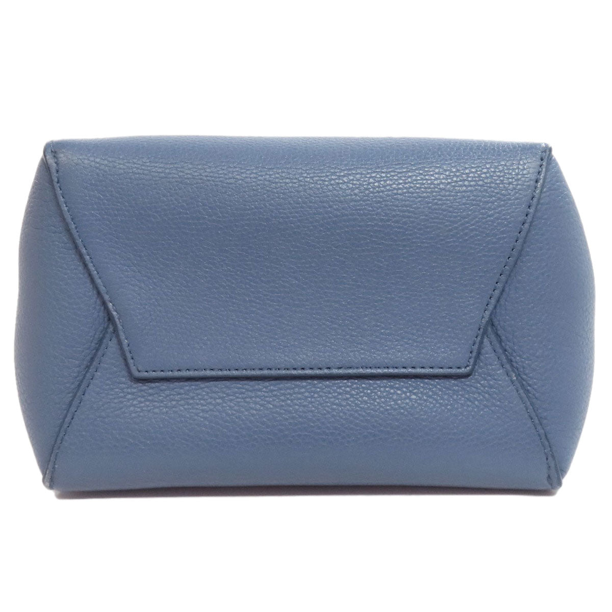 Celine Shoulder Bag Calfskin Blue Sangle Bucket Small Women Used Authentic