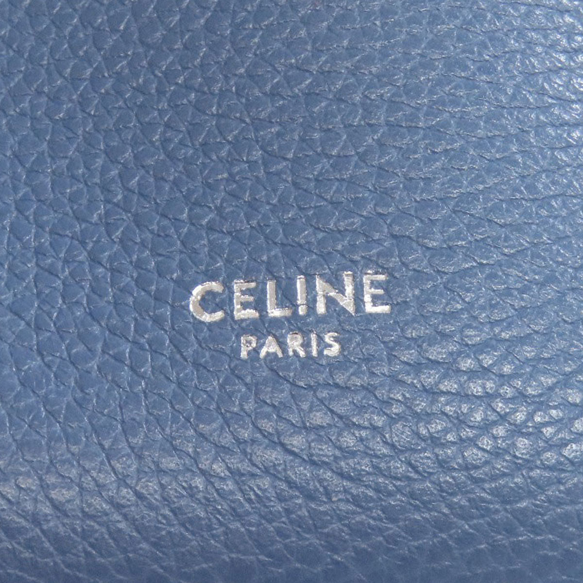 Celine Shoulder Bag Calfskin Blue Sangle Bucket Small Women Used Authentic