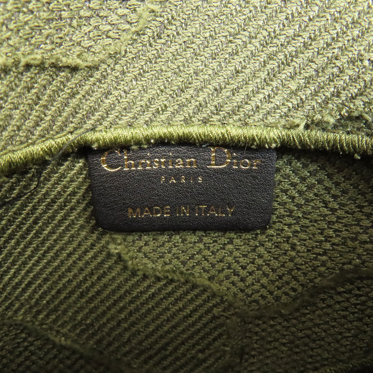 Christian Dior Hip Bag Canvas Green Saddle Women Used Authentic