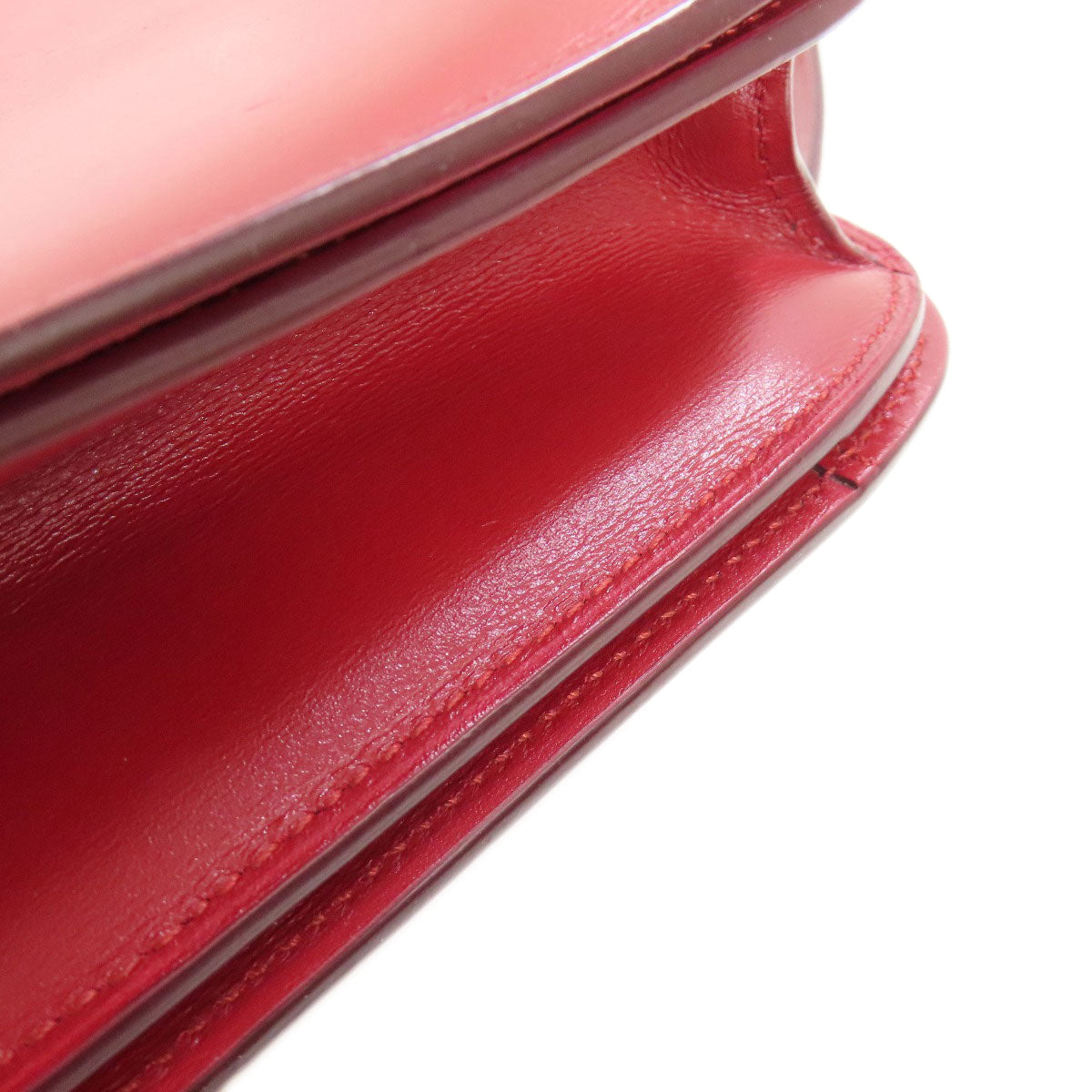 Celine Shoulder Bag Leather Red Classic Box