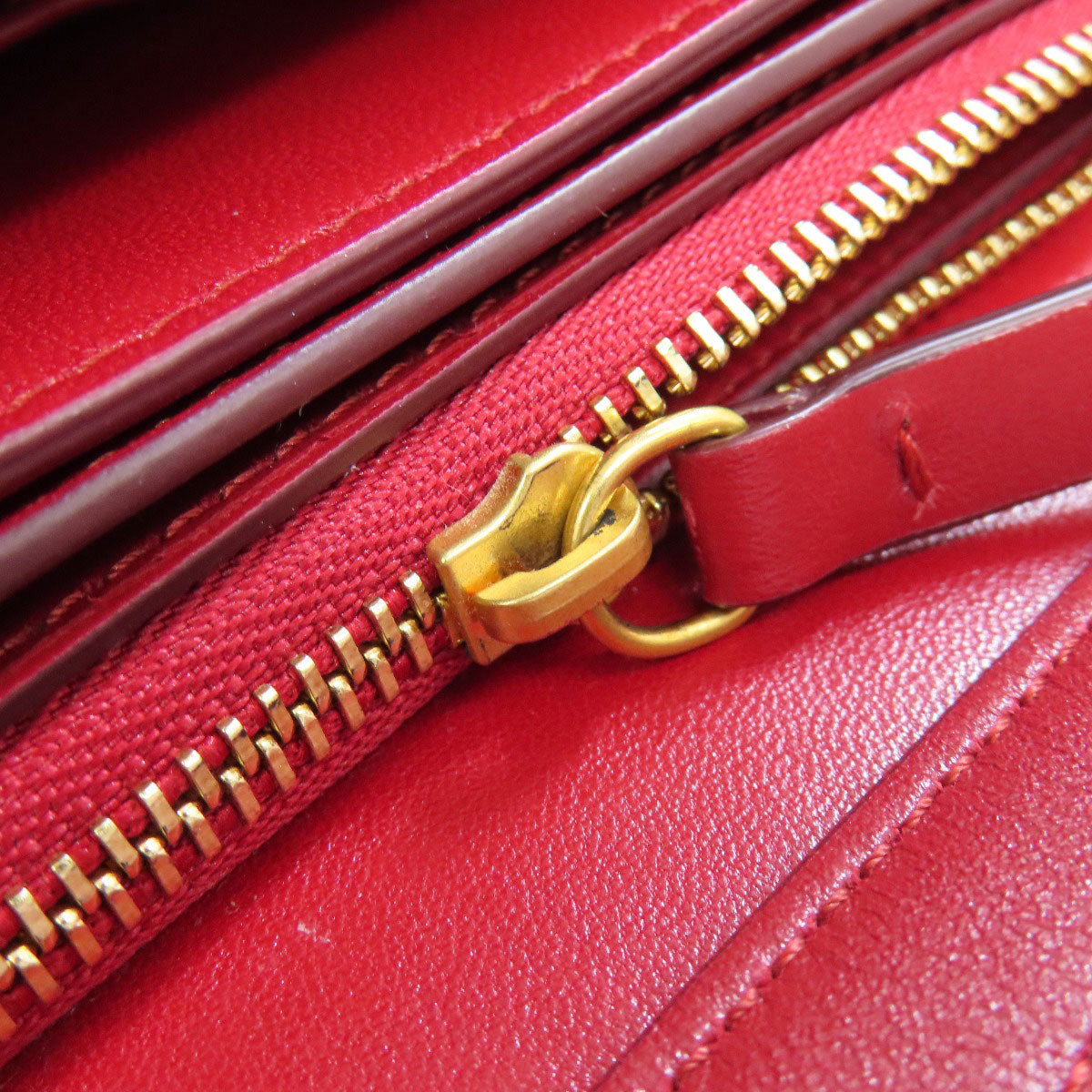 Celine Shoulder Bag Leather Red Classic Box