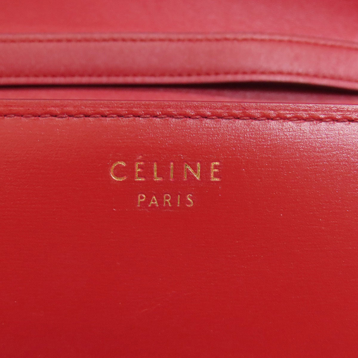 Celine Shoulder Bag Leather Red Classic Box