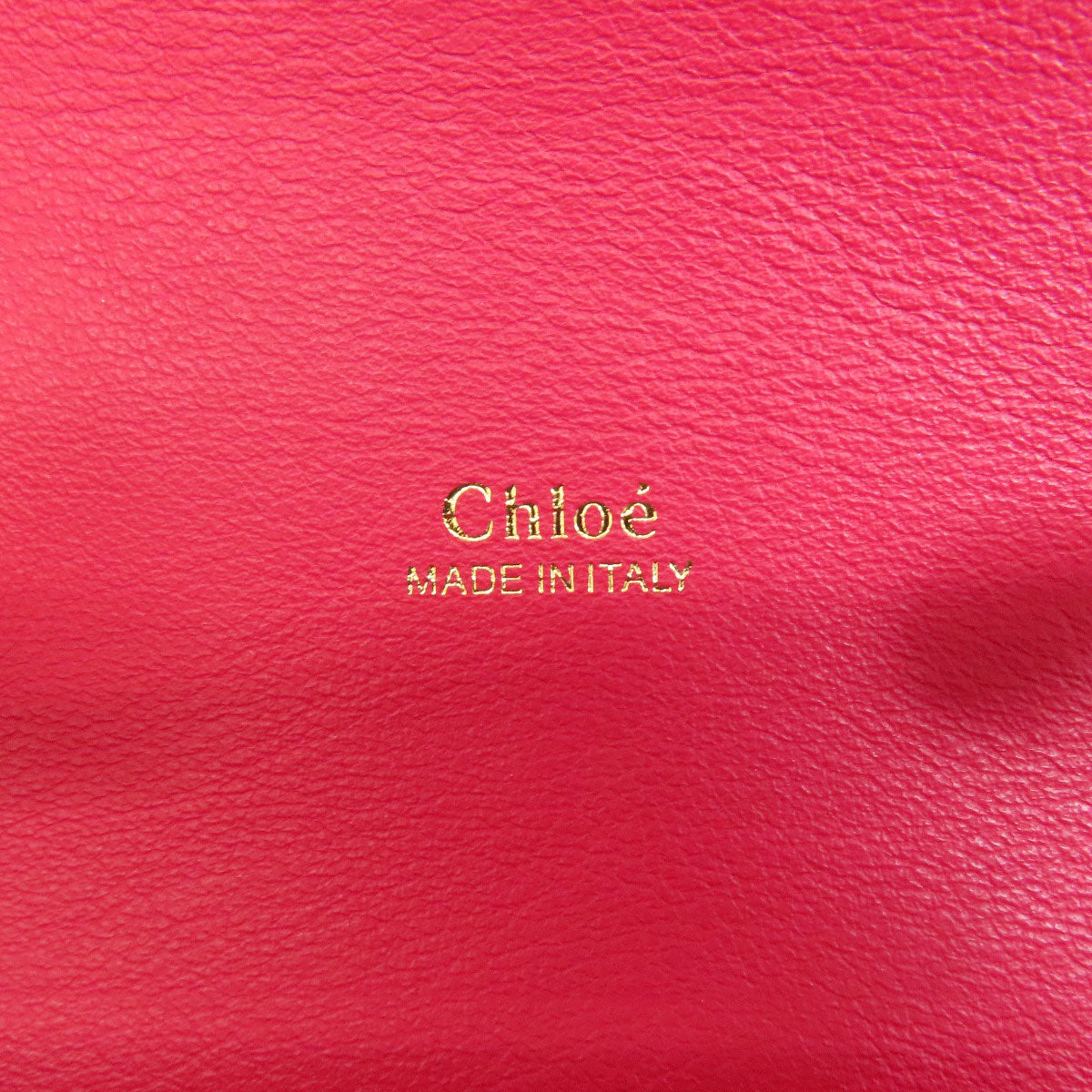 Chloe Handbag Leather Red Abbey Lock 2 Way Women Used Authentic