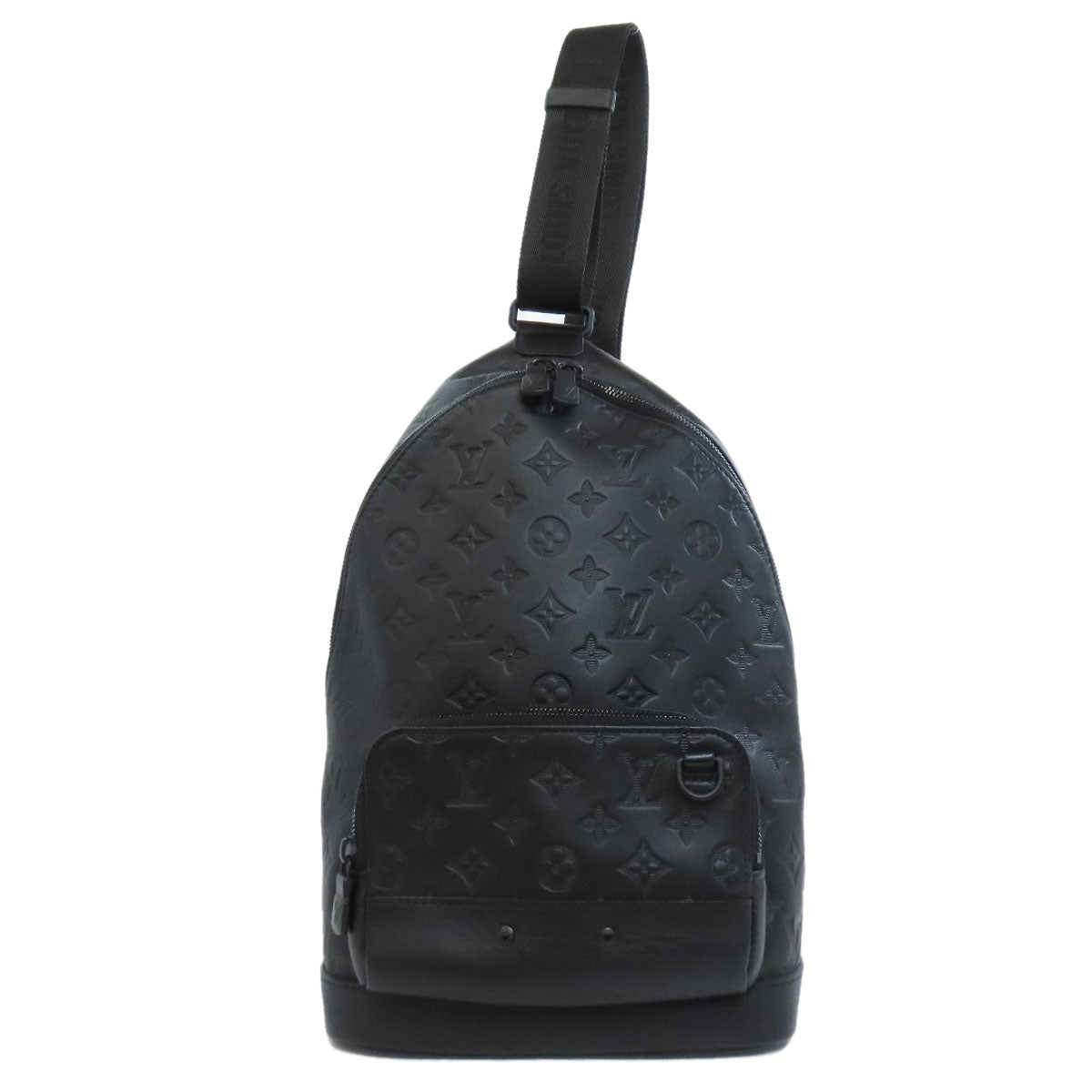 Louis Vuitton Sling Bag M46107 Monogram Shadow Black Racer Sling Bag Women Used Authentic