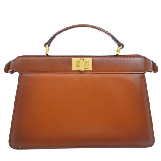 Fendi Handbag Calfskin Brown Peekaboo 2 Way