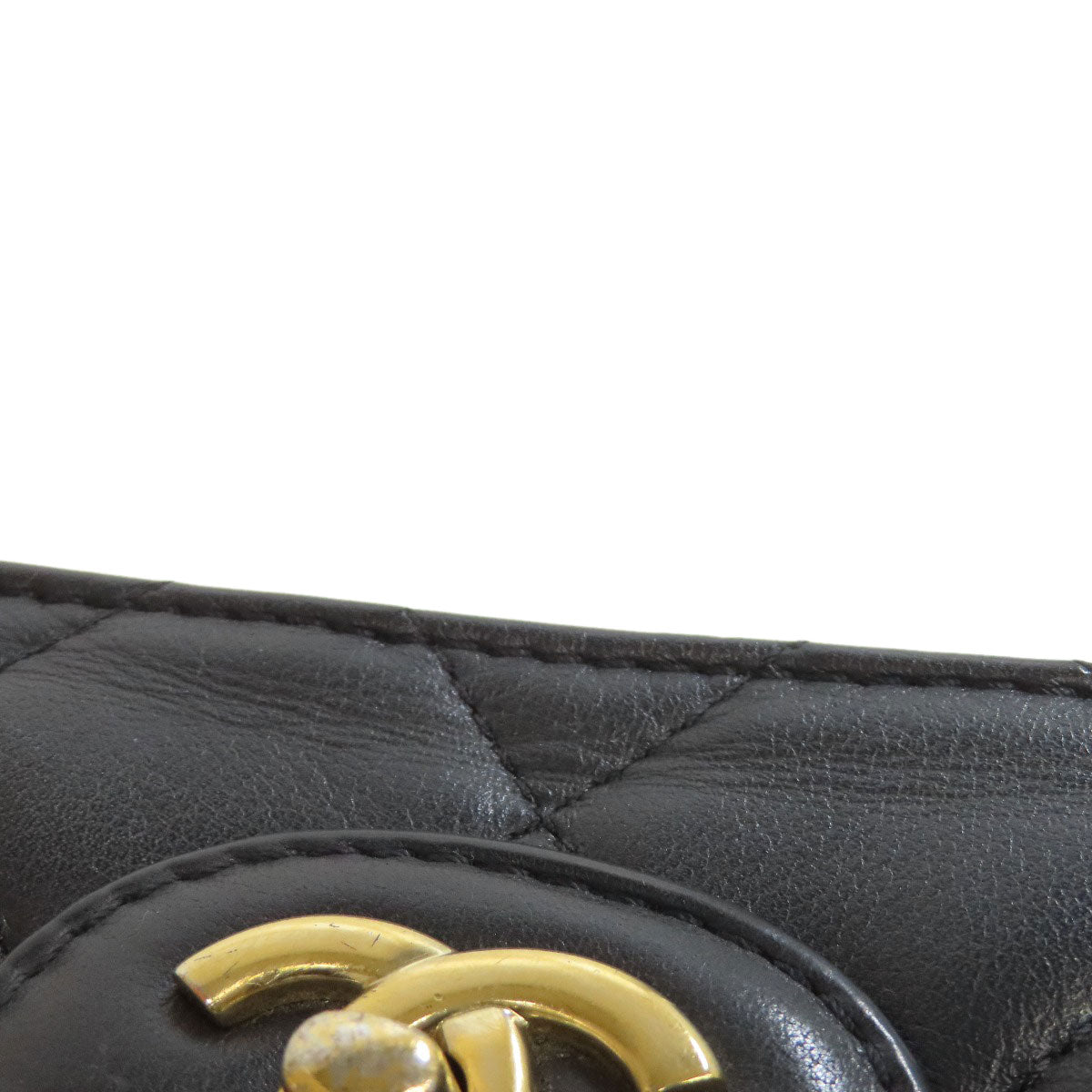 Chanel Handbag Lambskin Black Matelasse Gold Metal 2 Way Women Used Authentic