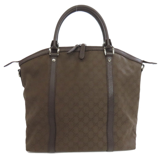 Gucci Tote Bag 339551 Canvas Brown Gg Outlet Women Used Authentic