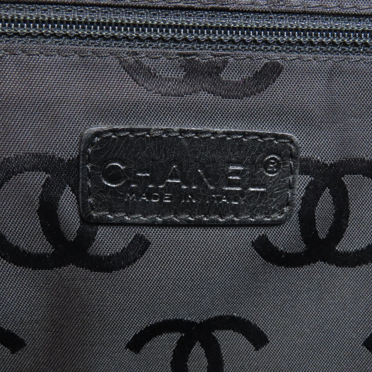 Chanel Tote Bag Caviar Skin Black Chain Tote Women Used Authentic