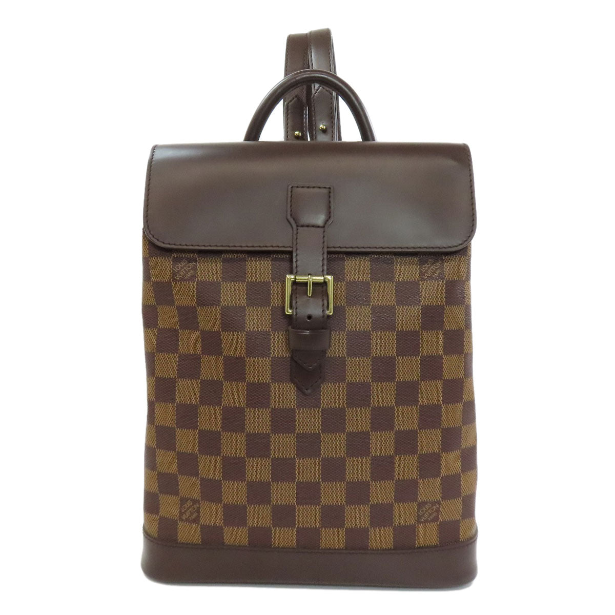 Louis Vuitton Backpack N51132 Damier Canvas Brown Soho Women Used Authentic