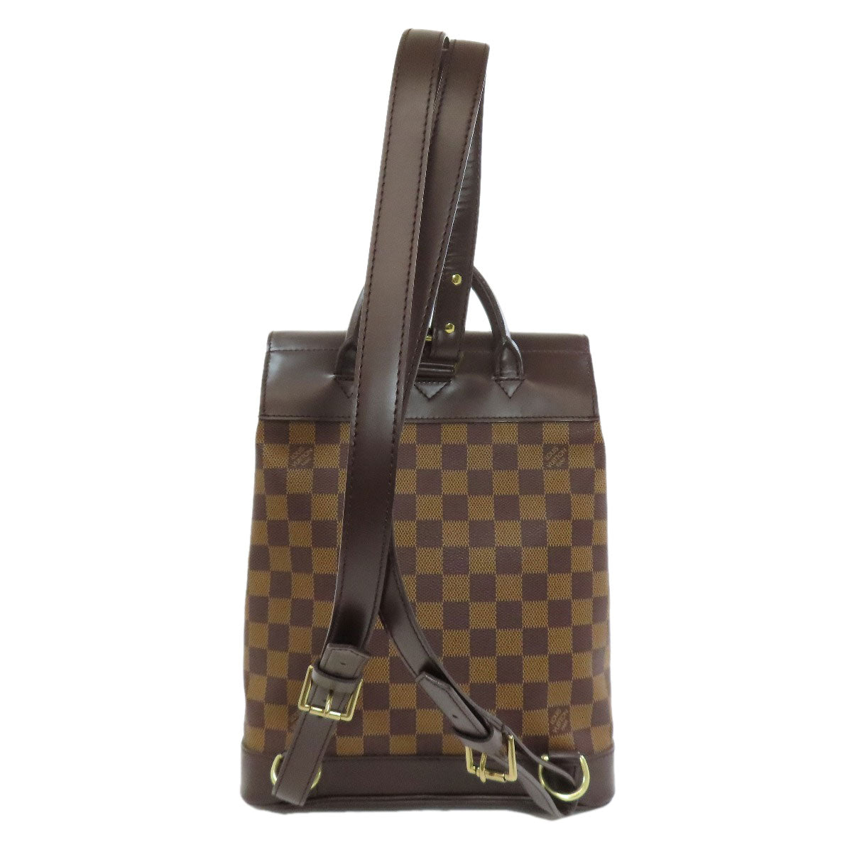 Louis Vuitton Backpack N51132 Damier Canvas Brown Soho Women Used Authentic