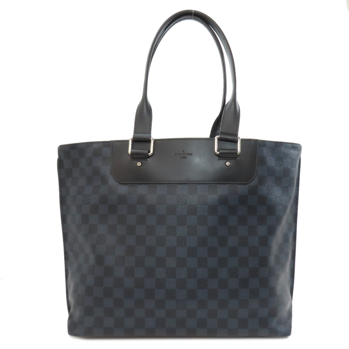 Louis Vuitton Tote Bag N41397 Damier Canvas Navy Kava Voyajaj Mens Used Authentic