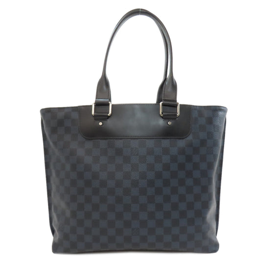 Louis Vuitton Tote Bag N41397 Damier Canvas Navy Kava Voyajaj Mens Used Authentic