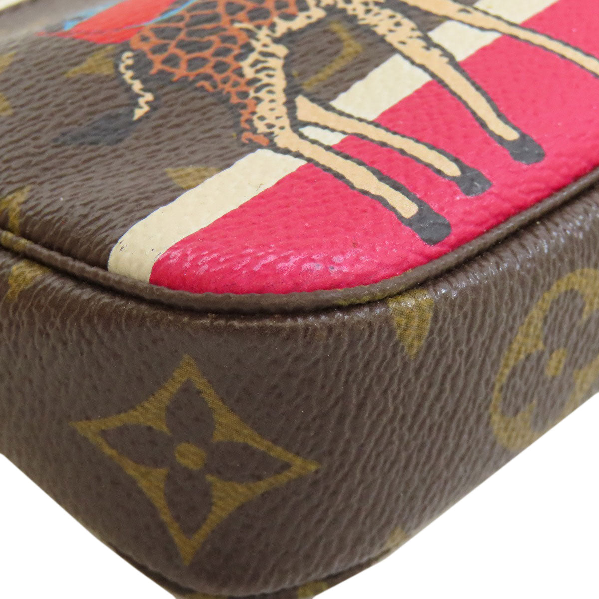 Louis Vuitton Accessory Pouch M62087 Monogram Canvas Brown Mini Pochettes & Accessories Giraffe Women Used Authentic