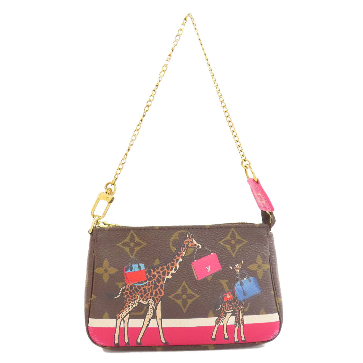 Louis Vuitton Accessory Pouch M62087 Monogram Canvas Brown Mini Pochettes & Accessories Giraffe Women Used Authentic