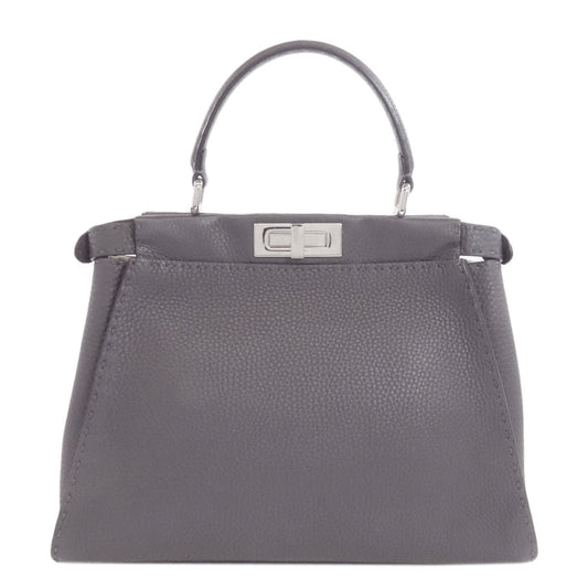 Fendi Handbag Calfskin Gray Peekaboo Celeria 2 Way Women Used Authentic